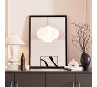 Snowdool Black Frame Wall Mounted Mirror, 50x70cm Rectangular Bathroom Mirror, Farmhouse Hallway With Tempered Glass, Hangs Horizontal or Vertical Decorative for Living Room, Bedroom, Dressing Room