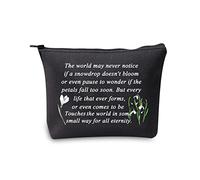 Snowdrop Flower Gift Makeup Bag Snowdrop Gifts Inspirational Quote Snowdrop The Flower of Hope Cosmetic Travel Bag (Snowdrop Bag)