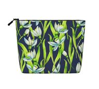 Snowdrop Flowers, Cosmetic Bag Imitation Linen Makeup Bag Portable Travel Toiletry Bag