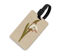 Snowdrop on Linen Pattern Luggage Tag Travel Bag Suitcase Baggage Name Tags