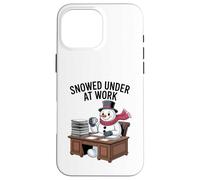 Snowed Under at Work Funny Office Holiday Case for iPhone 16 Pro Max