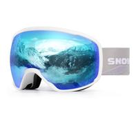 snower Ski Goggles, Spherical OTG Anti-Fog Snow Goggles, HD Snowboard Goggles with UV400 Protection for Men, Women, and Youth