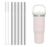 Snowfall 5 Pcs Reusable Stainless Steel Straw Set for Stanley 30oz Ice Flow Cup, Perfect Fit, Durable, Easy to Clean