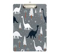 Snowfall Brontosaurus Dinosaur Gray Speech Therapy clipboard Acrylic Cute for Soccer Truck Driver Size 9 x 12.5 Tabla para escribir