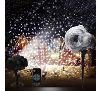 Snowfall Light Projector, Outdoor Snowflake Led Lights/Waterproof Landscape Lamp with Wireless Remote for Christmas, Holiday, Birthday, Wedding, Party, Garden