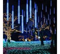 Snowfall Meteor Shower Rain Light LED Decoration Falling Drop String Light 8 Tubes 288 LEDs (Blue, 30cm), 1 Pack