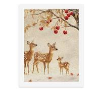 Snowfall on Deer Cute Stylish Digital Paintings Kits Vertical Wall Art Posters & Prints for Home Office Decor