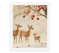Snowfall on Deer Cute Stylish Digital Paintings Kits Vertical Wall Art Posters & Prints for Home Office Decor