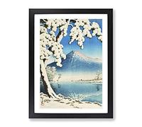 Snowfall On Mount Fuji By Tsuchiya Koitsu Asian Japanese Framed Print | A2 Black Framed Wall Art | Ready to Hang | Asian Landscape Picture | Living Room Bedroom Lounge Office