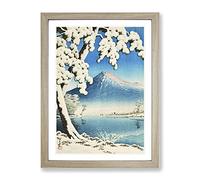 Snowfall On Mount Fuji By Tsuchiya Koitsu Asian Japanese Framed Print | A3 Oak Framed Wall Art | Ready to Hang | Asian Landscape Picture | Living Room Bedroom Lounge Office