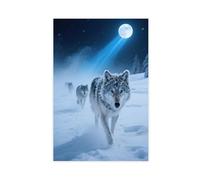 Snowfield Wolf Pack Wolf Pack Canvas Poster Bedroom Decor Landscape Decor Gift 12x18inch(30x45cm)