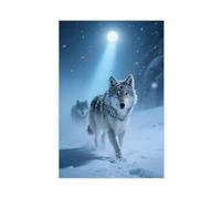 Snowfield Wolf Pack Wolf Pack Canvas Poster Wall Art Print Picture Paintings 20x30inch(50x75cm)