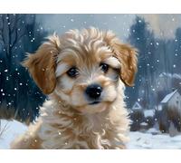 Snowflake 300 Piece Jigsaw Puzzles for Adults, Colourful, Challenging & Brainteasing Adult puzzles 300 Pieces Cute Dog, Fun jigsaws for The Whole Family 16x11 inch