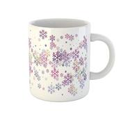 Snowflake and Circle Chaotic Winter Confetti Scatter Colorful Gradient Travel Mug Unique Drinking Cup Durable Tea Cup Novelty Gift for Office Christmas Mom 330Ml