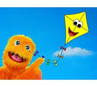 Snowflake and Fuzzy fly a kite! Snowflake learns about the rain.