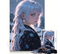 Snowflake Anime Girl 1000 Piece Jigsaws for Adults Puzzle Mind Exercise Toy Family Bond Precision Cut Creative Gift (50x75cm)
