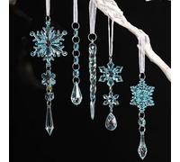 Snowflake Beads String Decoration - 10 Shimmering Christmas Tree Ornaments for Home Decor, Adds a Touch of Fairy Magic to Your Holiday Season