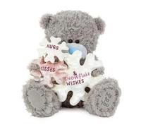 Me to You Tatty Teddy Plush Bear Holding Hugs & Kisses Snowflakes, 21-cm High Bear - Official Collection