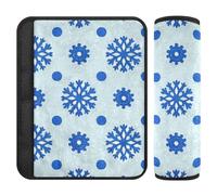 Snowflake Blue Dot Trendy 2 pcs car seat Strap Covers, More Comfort Driving, car seat Cover pad for Bag Van Van 10x7.7 in Protector para cinturón de carro