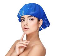 Snowflake Blue Winter Christmas,Adult's Satin Sleeping Cap - Women's Elastic Sleep Bonnet, Adjustable Overnight Hair Cover
