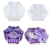 Snowflake Box Resin Mold, Jars Silicone Molds with Lid
