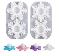 Snowflake Candle Mold, 2Pcs Silicone Candle Holders Epoxy Resin Casting Molds for Christmas Candles Decor