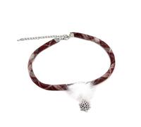 Snowflake Choker Necklace for Women Red Plaid Choker with White Pom Pom | Silver Snowflake Pendant Adjustable Party Necklace Coquette Y2K Aesthetic Winter Holiday Christmas Jewelry