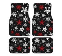 Snowflake Christmas Car Mats 4 Pieces Galaxy Universal Floor Car Mats Non-Slip Vehicle Carpet for SUV Van Truck Sedan
