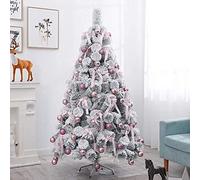 snowflake christmas tree, party artificial decorations,1.5 pine fiber optic warm white metal stand fashionable