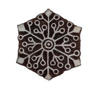 Snowflake Christmas Wooden Stamp Indian Hand Carved Printing Block