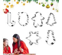 Snowflake Cookie Molds, Cute Christmas Snowman Cookie Stamp - Kitchen Mould Utensils for Winter Pancake Sandwich Lunch Candy Clay Food Party Halloween House