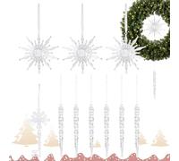 Snowflake Decorations | 3D Acrylic Pendant Set, Decorative Ornament in the Shape of Snowflake, for Indoor Party Evening Bedroom Home Holiday Corridor Outdoor