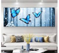 Snowflake Diamond Art Kits Adults, 5D Large Butterfly Diamond Painting with Square Drills DIY Full Drill Gem Big Crystal Art, Crafts Mosaic Kits for Adults, for Home Wall and Gifts 28x84inch, Model680