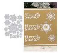 Snowflake Die Cuts for Card Making, Let It Snow Metal Cutting Dies for Paper Scrapbooking, DIY Stencils for Album Party Wedding Festivals Decoration