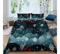 Snowflake Duvet Cover Set Super King 260x220 Winter 3D Bedding Set 3 Piece Soft Microfiber For Kids Boys Girls With Zipper Closure Quilt Cover 2 Pillowcases ra411
