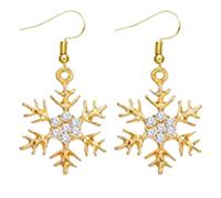 Snowflake Earring for Women Winter Flower Snowflake Pierced Hook Dangle Earrings Jewellery For Christmas Earrings Glass Drops, one size, Zinc alloy, No Gemstone