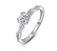 Snowflake Earrings, Cubic ia Solitaire Promise Forever Eternity Engagement Wedding Rings for Women, for Lovers