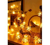 Snowflake Fairy Lights, 3M 20 Pcs Led Battery Powered String Lights, Two Mode and Shining Decoration for Wedding Birthday , Holiday Party , Bedroom Indoor & Outdoor (Warm White 3 Meters 20 Lights)