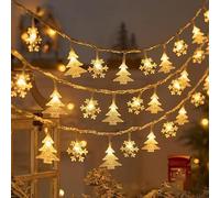Snowflake Fairy Lights 6M 40LEDS Battery Powered String Lights Christmas Tree Lights Camping Fairy Lights for Tents Battery fairy lights Indoor&Outdoor christmas Decorations Xmas Valentine's Day