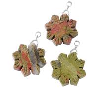 Snowflake Flower Natural Stone Pendant, Amethyst Quartz Agate Crystal Charm for DIY Jewelry Making 1PC