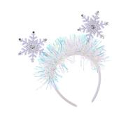 Snowflake Headband White Glittering Rhinestones Hair Accessory For Women And Girls For Christmas And Winter Event