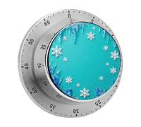 Snowflake & Ice Kitchen Timer 60 Minute Visual Wind Up Timers Indoor Mechanical Timers with Magnetic Base Stainless Steel Timer for Home Cooking Time Management Tool