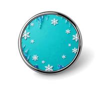 Snowflake & Ice Lapel Pin Cute Metal Brooch Pin Fashionable Round Badge for Shirts, Hats, Jackets Unique Fashion Accessories Gift for Men & Women