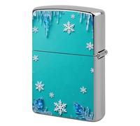 Snowflake & Ice Lighter Case Metal Double-Sided Lighter Cover Pocket Lighters Sleeve Windproof Lighters Accessories for Men Women