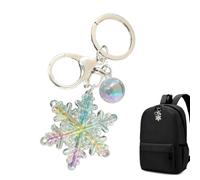 Snowflake Key Ring | Acrylic White Car Charm Three Dimensional Design