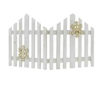 Snowflake LED Light Up Christmas Tree Fence | White Wooden Picket Fence Skirt | Festive Xmas Tree Decoration - 38cm