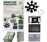 Snowflake Multitool Keyring & Credit Card Gift Set | 33-in-1 Pocket Tool Set for Travel, Camping & Everyday Use | Stainless Steel Tools for Men & Women | Novelty Gift | UK Brand