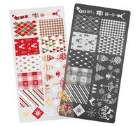 Snowflake Nails Stamping Templates Stencil Stamp Christmas Stamps Art Stencils For Salon Christmas Art Stamping Plate Snowflake Stencil Stamp Template