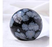 Snowflake Obsidian Crystal Sphere Scrying Ball Quartz Polished Divination Photography Props FengShui Room Decor Ornaments,35~40mm Gemstone Stone