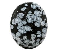 Snowflake Obsidian Crystals and Healing Stones - Large Palm Stone Crystals Piedra - Crystal for Good Luck, Positive Energy, Meditation - Unique Stocking Stuffers and Birthday Gifts for Women, Men